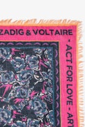 Ella Girls’ Tagelmust Scarf - Girls’ pink tagelmust scarf with “Act For Love” slogan.