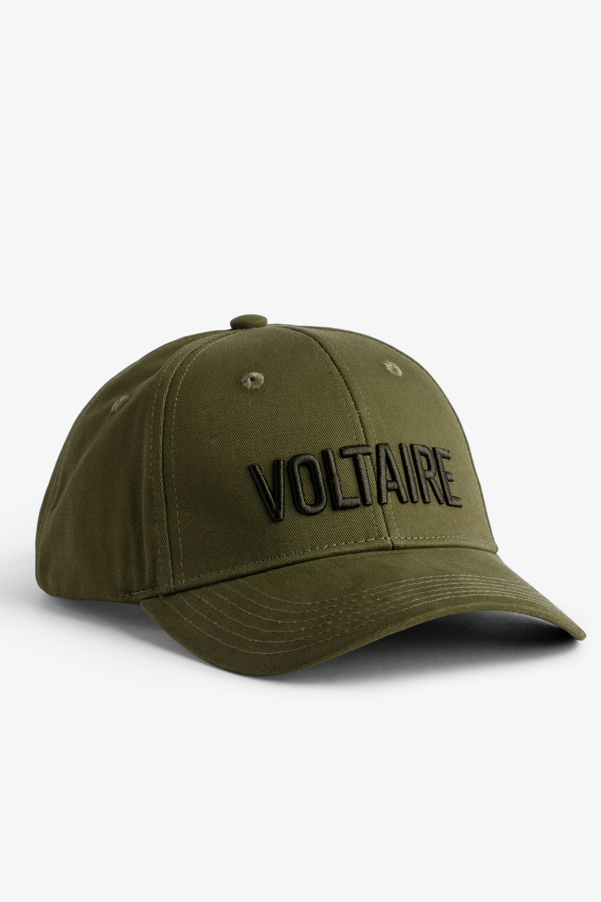 Klelia Voltaire Cap Men's khaki cotton cap embroidered “Voltaire”