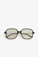 Retro Cylinder Sunglasses - Yellow acetate square sunglasses