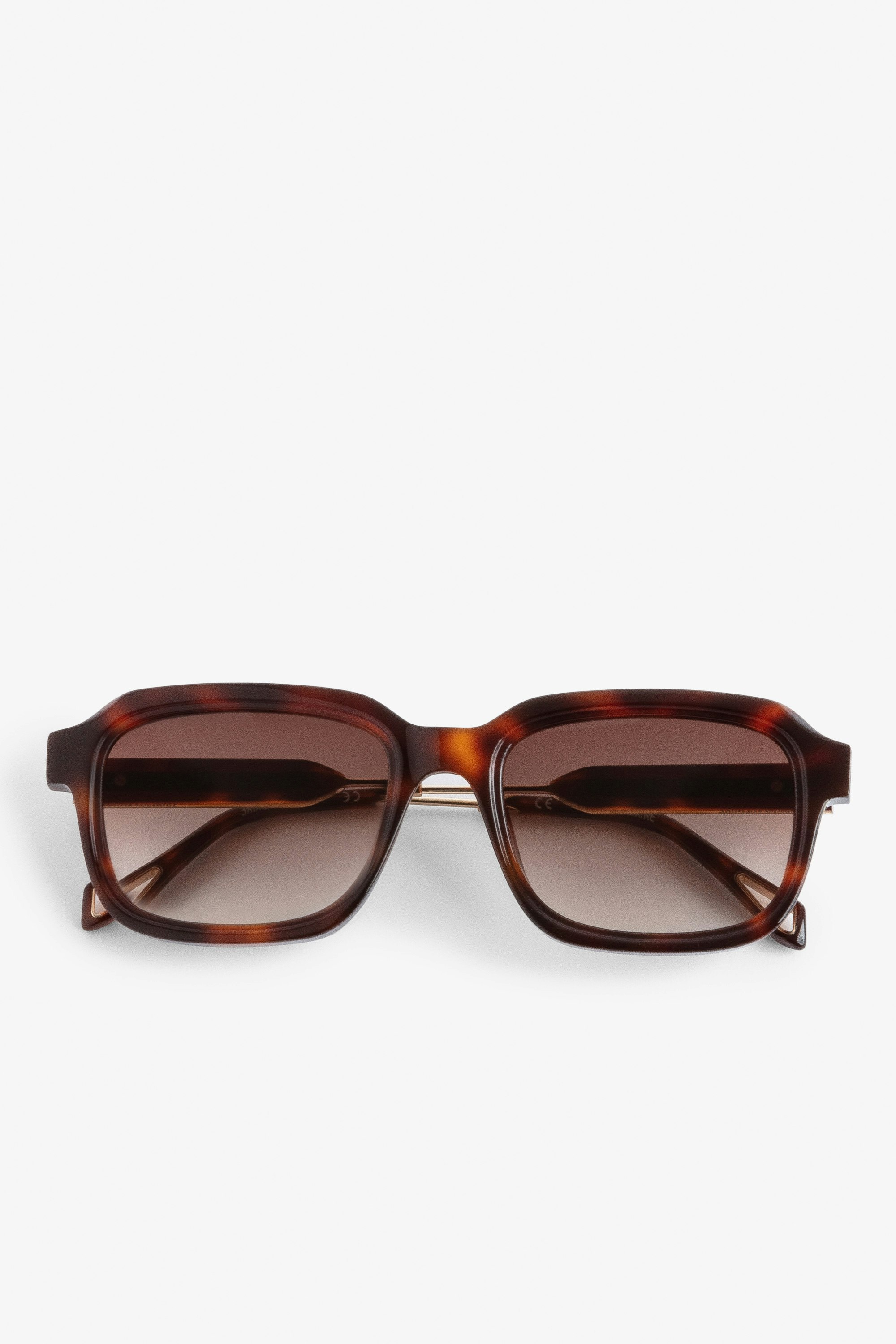 Squared ZV Sunglasses - Square-shaped unisex sunglasses in brown acetate.