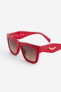 ZV23H2 Sunglasses - Unisex rectangular sunglasses with the ZV logo on the temples and studs on the frame.
