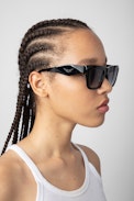 ZV23H2 Sunglasses - Unisex rectangular sunglasses with the ZV logo on the temples and studs on the frame.