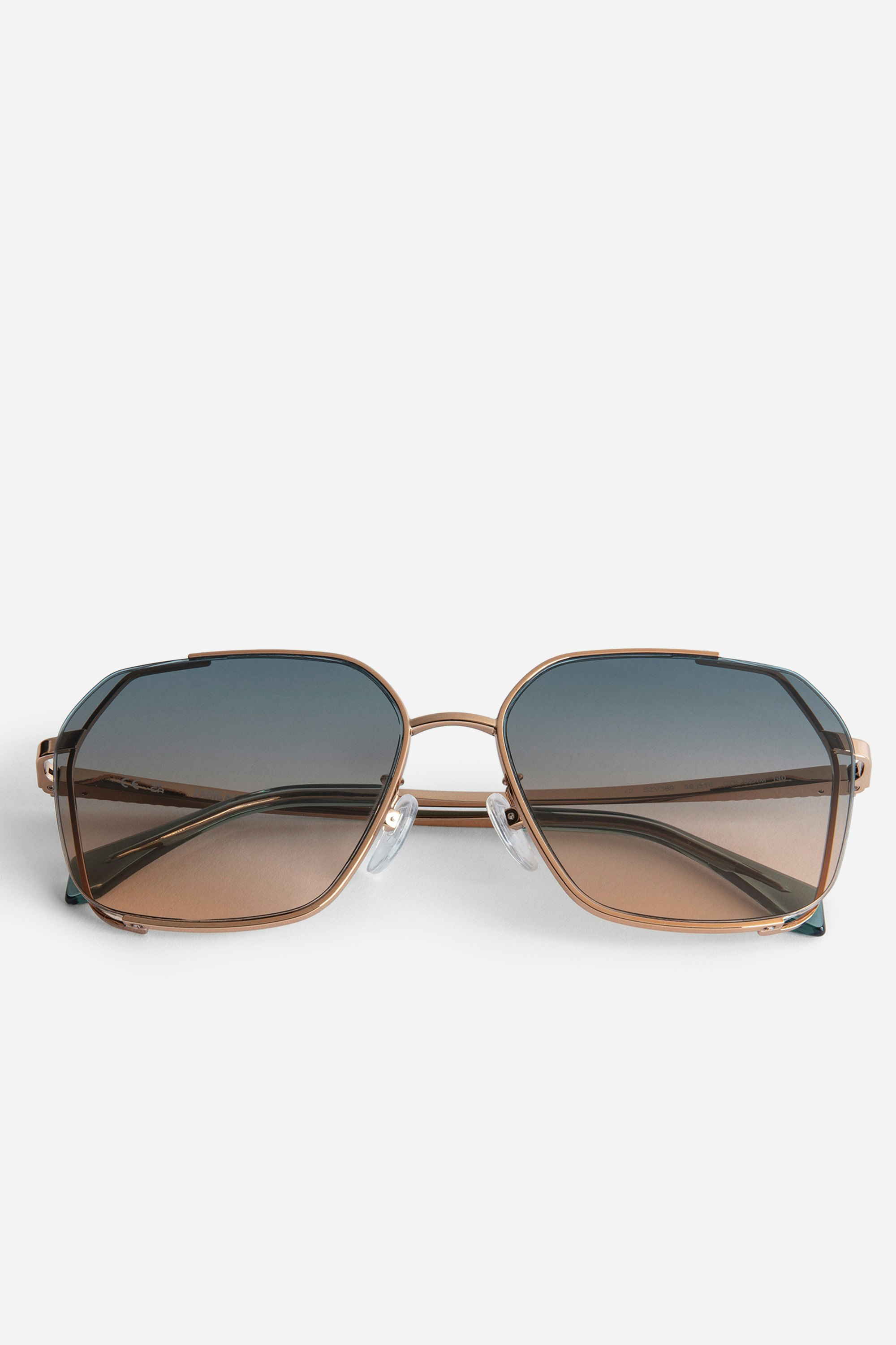 ZV23H5 Sunglasses Unisex green rounded square sunglasses with the ZV logo on the temples.