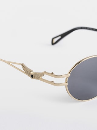Lunettes De Soleil ZV26S2 - Lunette de soleil unisexe en métal avec détails signatures ailes sur branches.