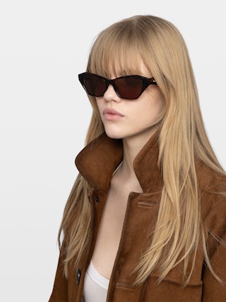 Sunglasses ZV26S7 - Unisex acetate sunglasses with logo details and wing-shaped studs on the temples.