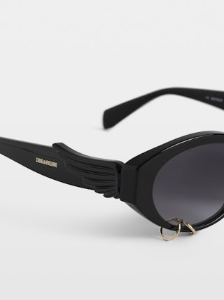 ZV26W1 Sunglasses - Unisex acetate sunglasses with piercing details, logo and wings on temples.
