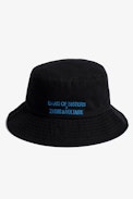 Band of Sisters Bucket Hat - Band of Sisters women’s black cotton embroidered bucket hat