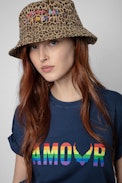 Band of Sisters Bucket Hat - Band of Sisters women’s black cotton embroidered bucket hat