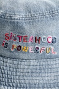 Band of Sisters Bucket Hat - Women’s light blue cotton bucket hat with Band of Sisters embroidery