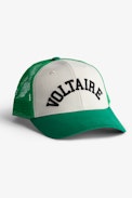 Klelia Voltaire Cap - Women’s Voltaire embroidered cap in green cotton and mesh