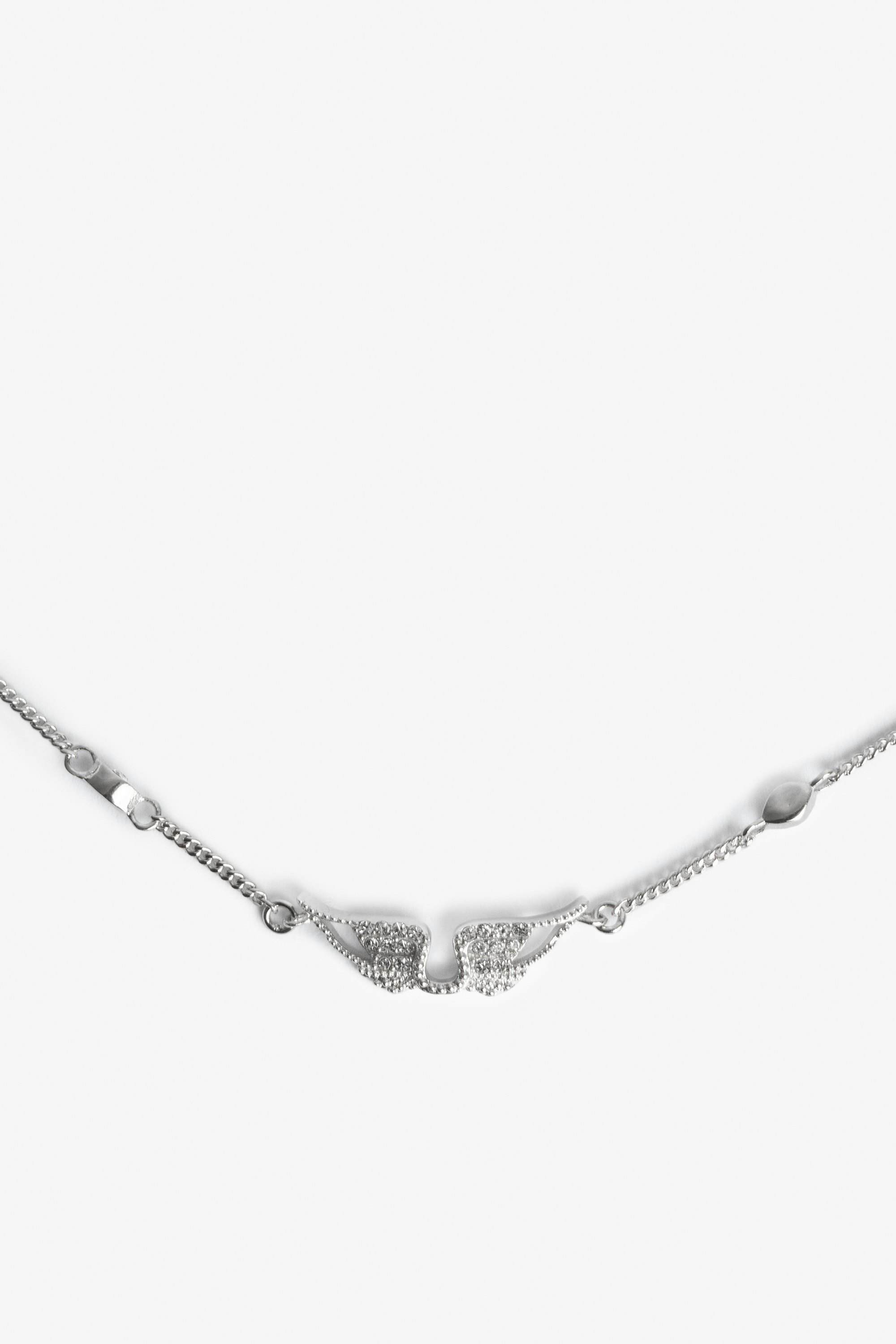 Halskette Rock Choker  - Halskette aus Messing mit schwarzen Strasssteinchen.