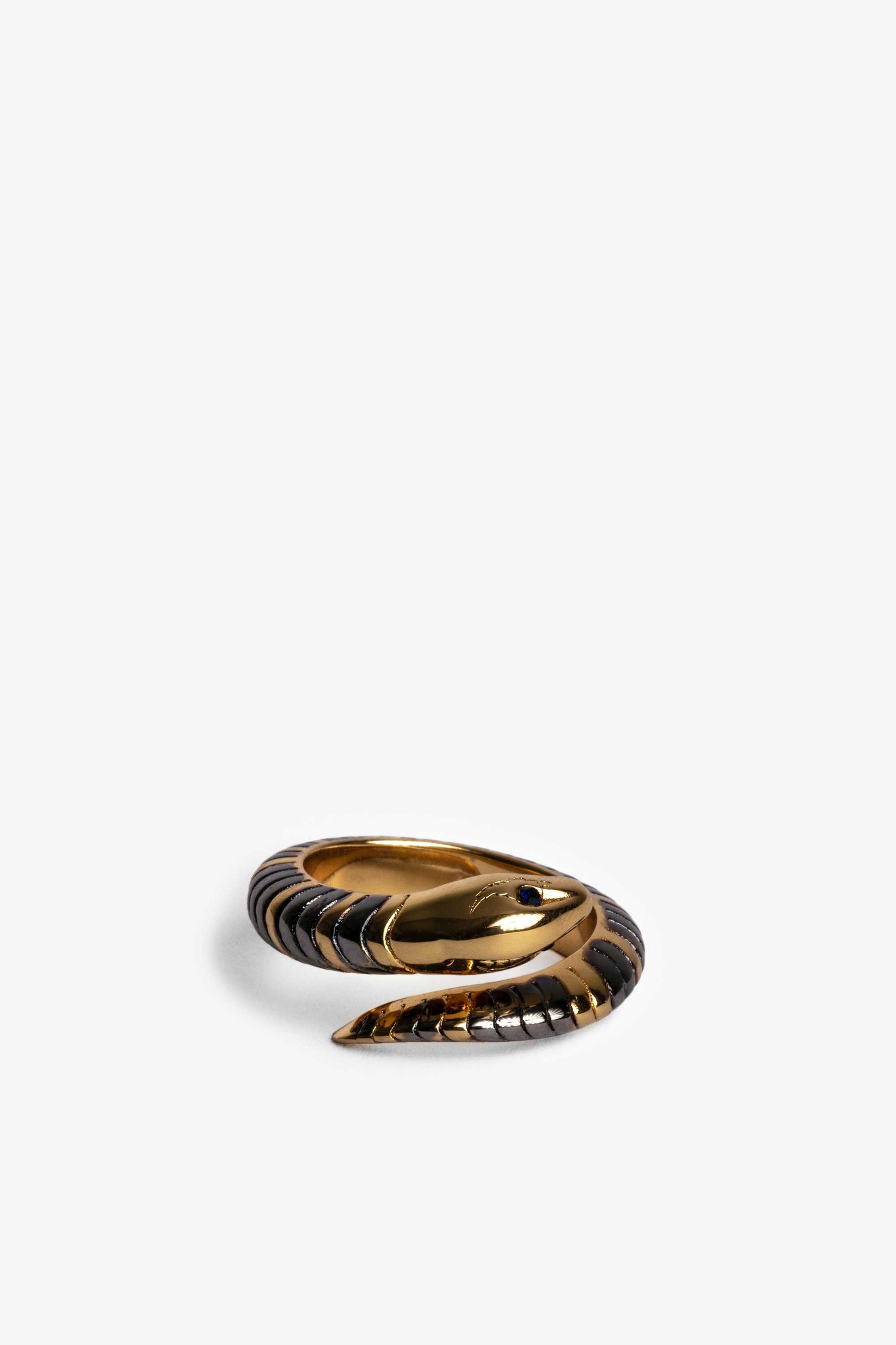 Snake Ring - Gold-tone brass snake ring.