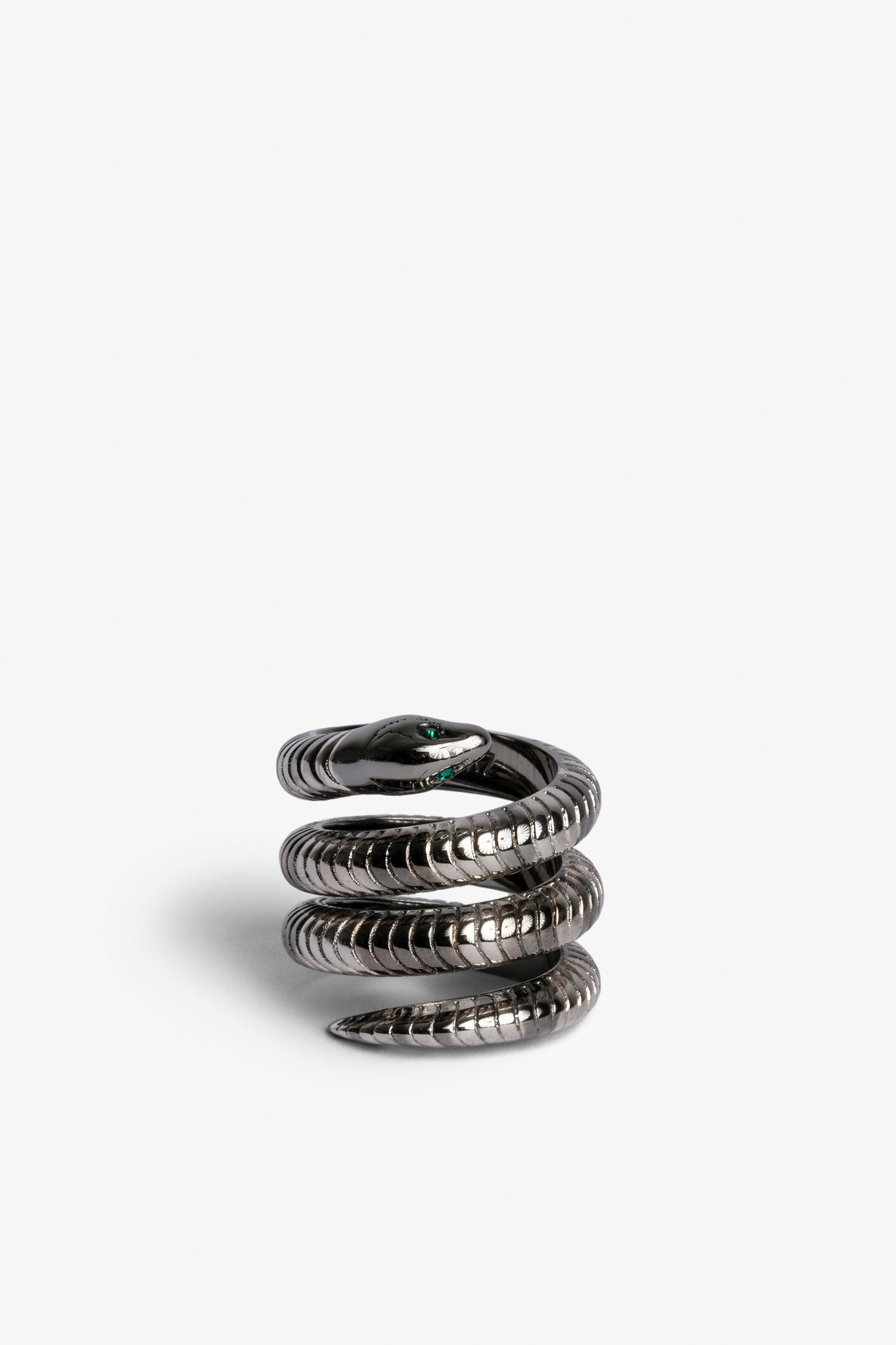 Double Snake Ring Women's silver-tone brass double snake ring