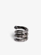 Double Snake Ring - Silver-tone brass double snake ring.