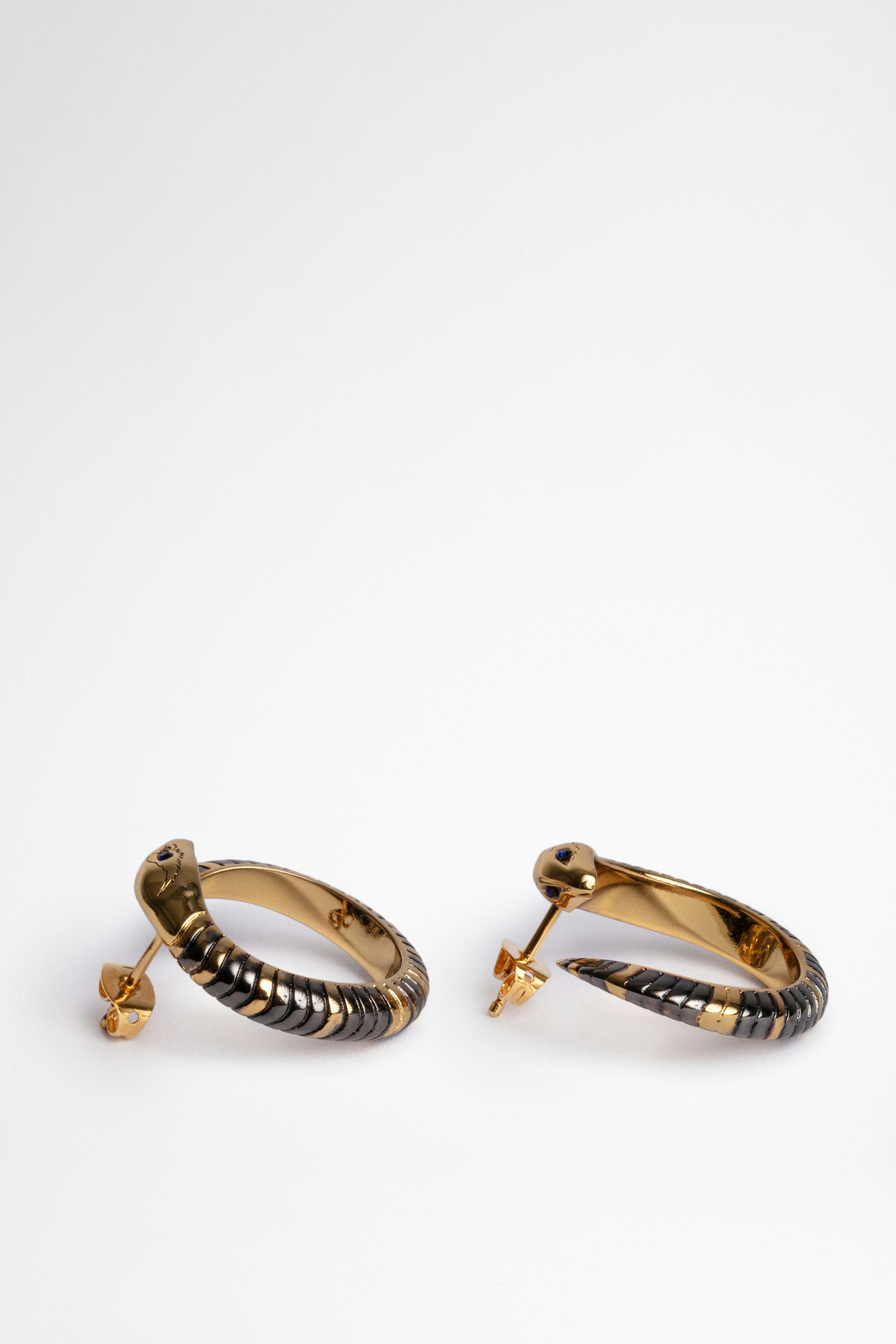 Kreolen Snake Damen-Ohrringe Schlange aus goldfarbenem Messing