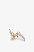 Rock Over Ring - Women’s toi et moi ring with wings, gold-tone brass on one side and crystal-embellished on the other