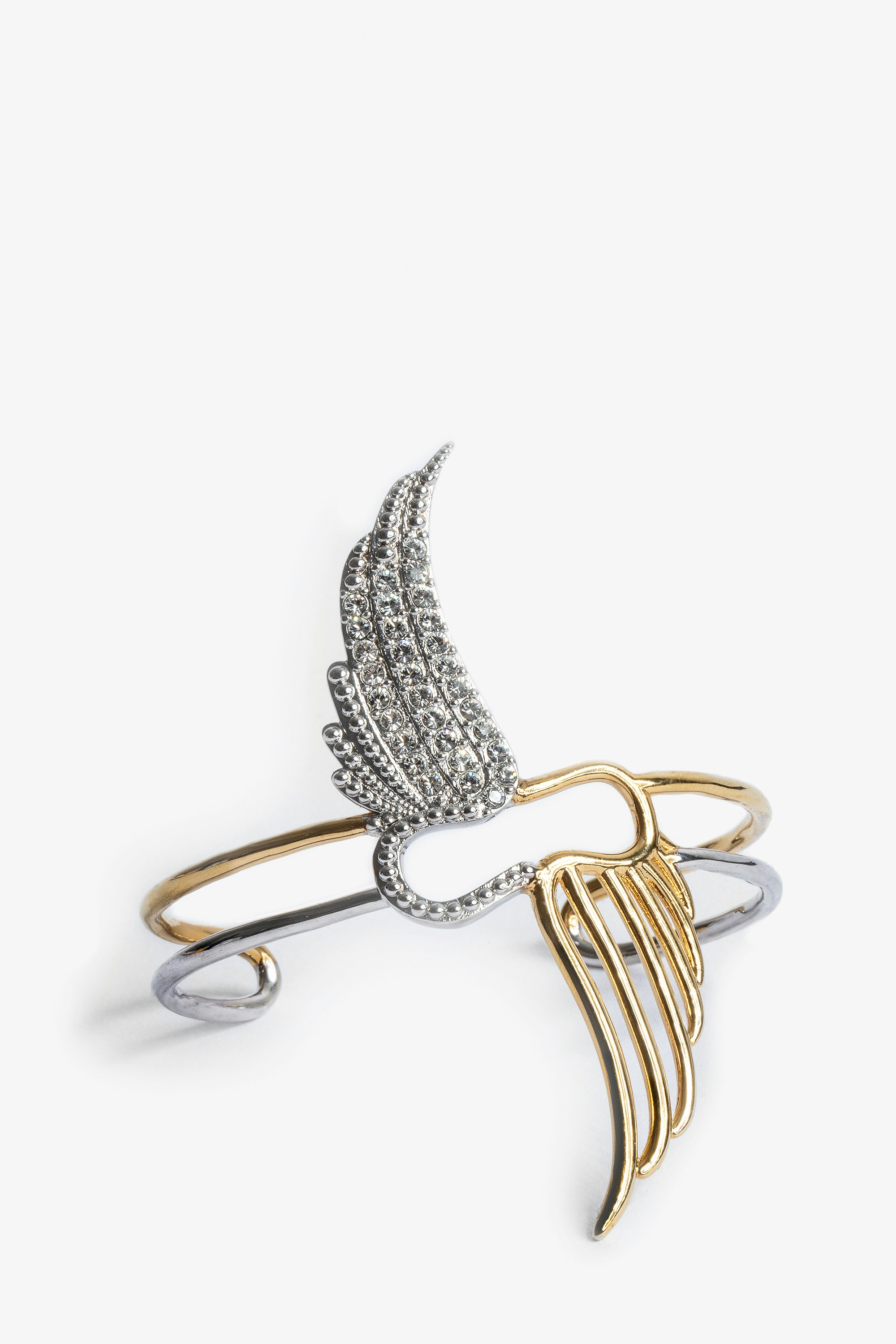 Rock Over Bracelet Women’s gold-tone brass bangle with white crystal embellishment