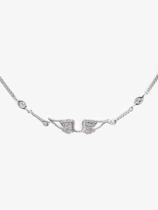 Rock Bracelet - Chain bracelet with wings in brass and rhinestones.