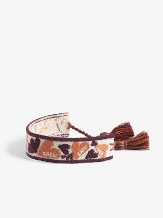 Zadig Woven Heart Bracelet - Woven polyester bracelet with embroidery.