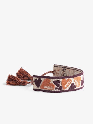 Zadig Woven Heart Bracelet - Woven polyester bracelet with embroidery.