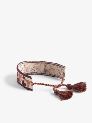 Zadig Woven Heart Bracelet - Woven polyester bracelet with embroidery.