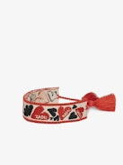 Bracelet Tissé Zadig Cœur - Bracelet en polyester tissé avec broderie.