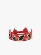 Bracelet Tissé Zadig Cœur - Bracelet en polyester tissé avec broderie.