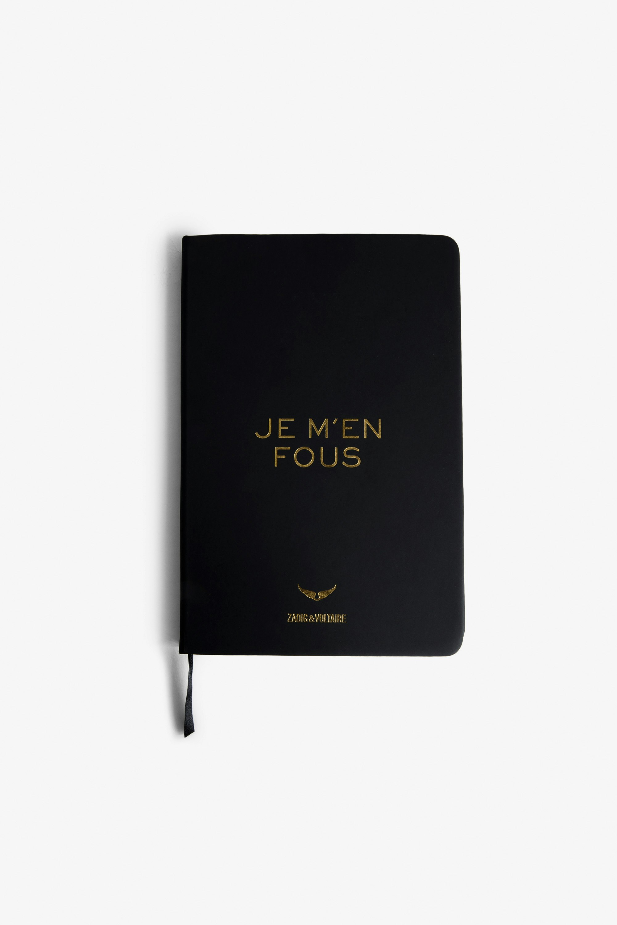 The Write Stuff Notebook - Voltaire Vice black notebook with lined paper and bookmark.