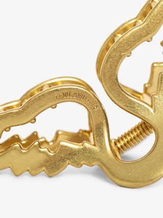 Rock Hair Hair Clip - Hair clip in aged golden metal in wing shape.