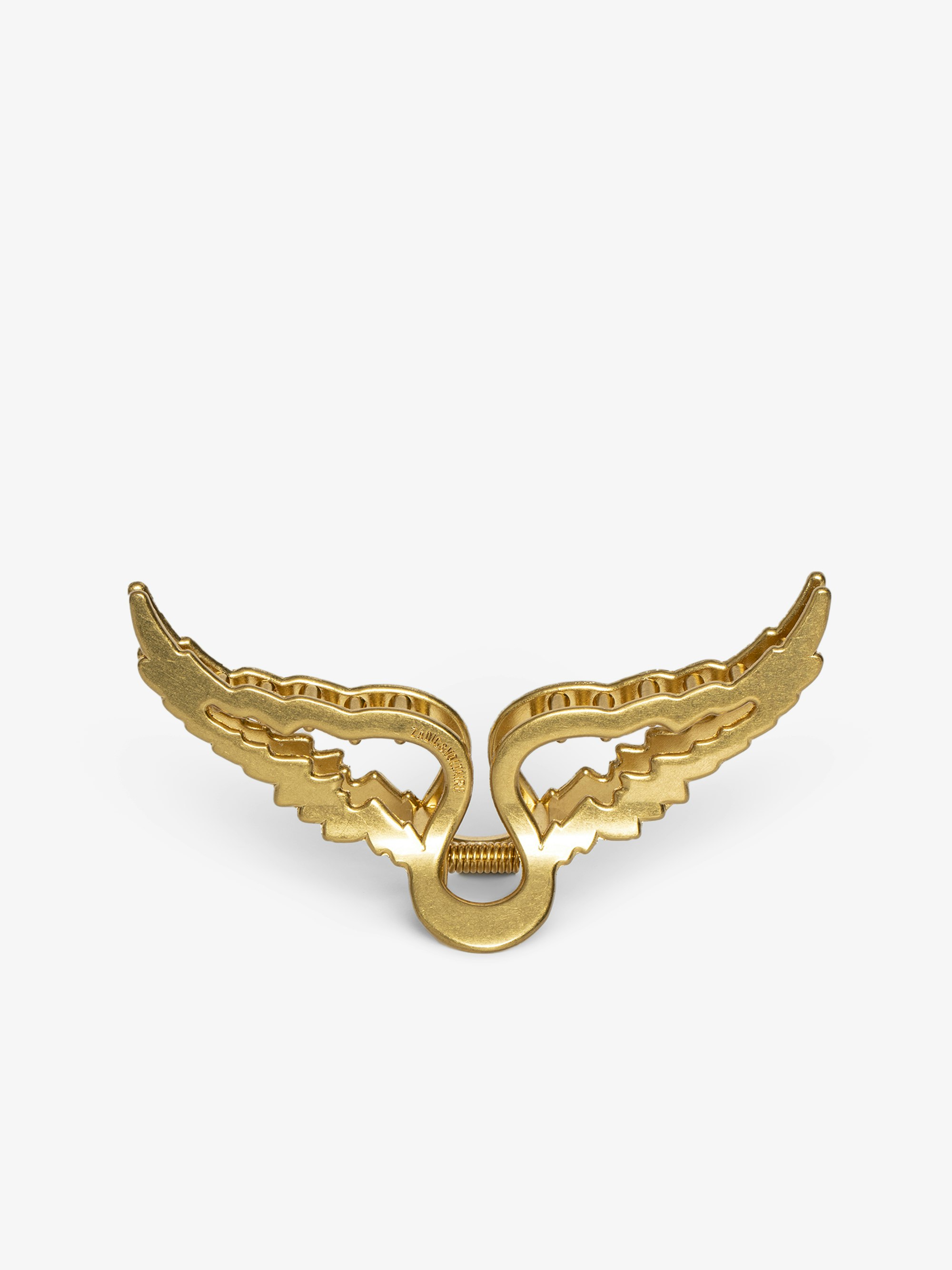 Haarspange Rock Hair - Haarspange aus gealtertem Goldmetall in Flügelform.