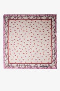 Kerry Scarf - Women's ZV ecru scarf with lips and chains