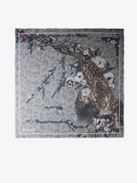 Kerry Scarf - Women’s khaki scarf with wild, floral and skull print and ZV signature.