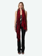 Alison Scarf - Red scarf with "Zadig ♥ Voltaire" print.