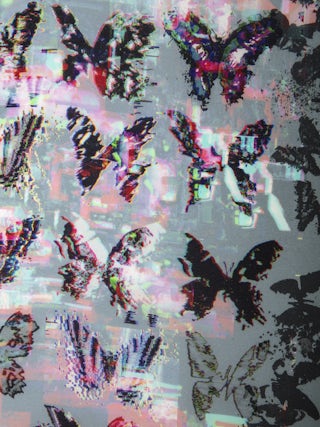 Blondie Scarf 85 - Square silk scarf with butterfly print.