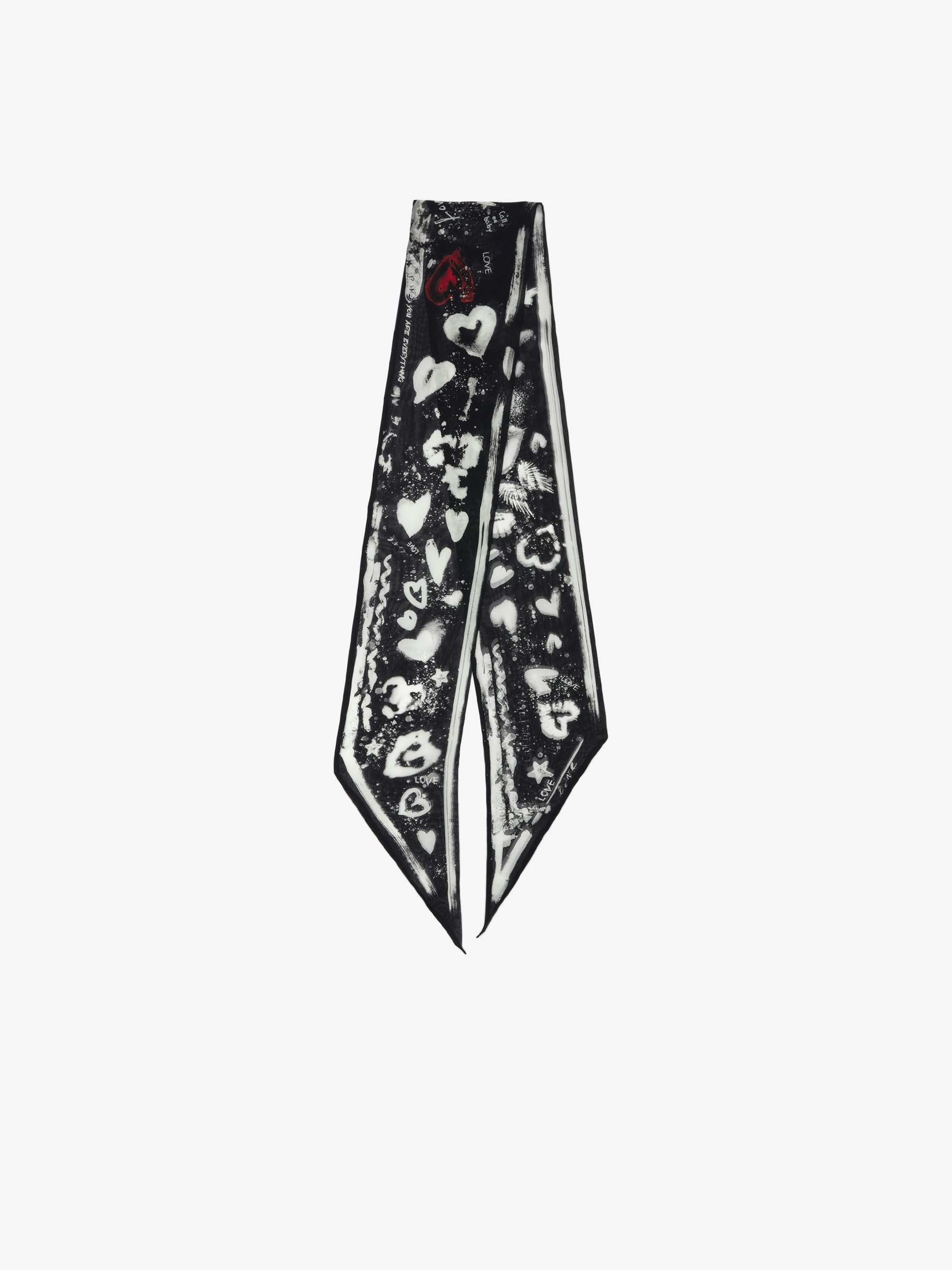 Foulard Jessie Love - Foulard en soie à imprimé cœur.