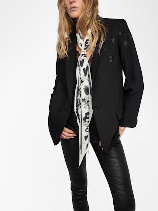 Schal Jessie Love 130 - Seidentuch mit Herzaufdruck.