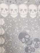 Kerry Scarf Garden 135 - Scarf in modal with skull and flower print.