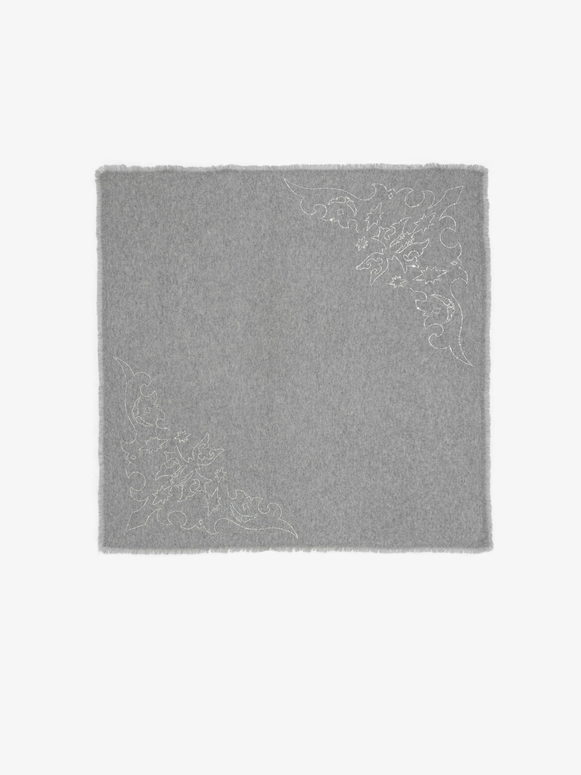 Stevie Diamanté Western Scarf - Cashmere scarf with western rhinestones.