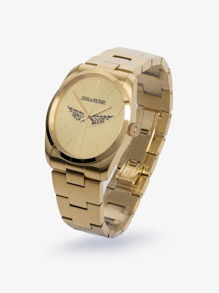 Zadig Gold Wings Watch - Women's steel watch in gold with wings