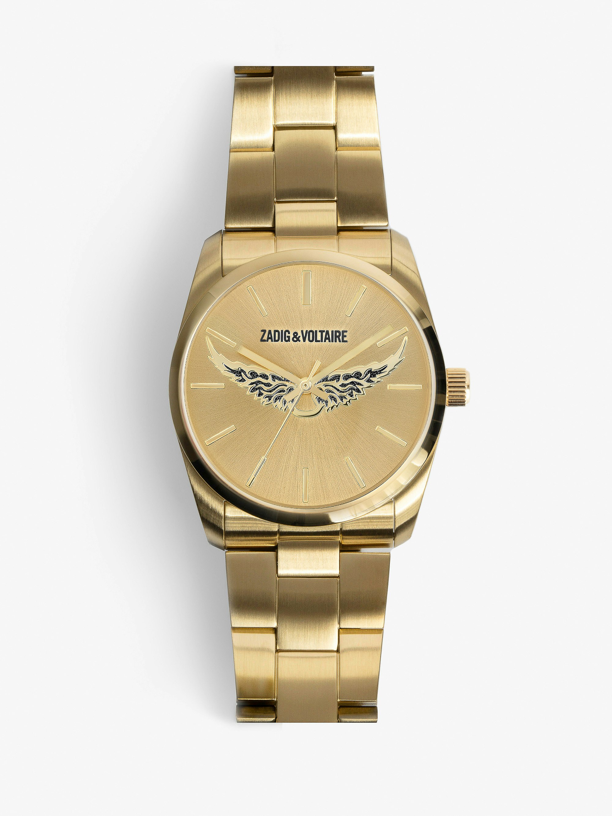 Zadig Gold Wings Watch - Women's steel watch in gold with wings