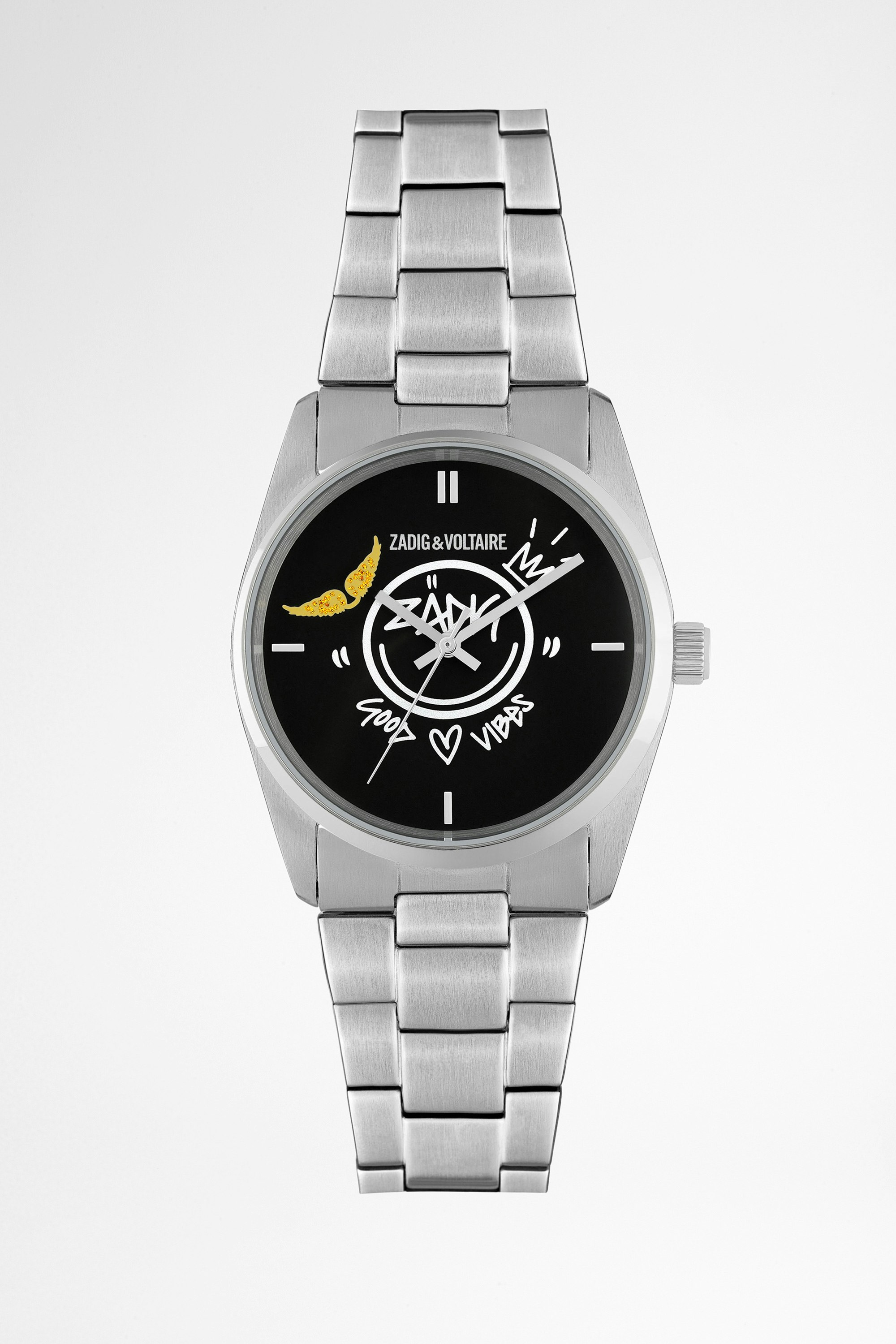 Reloj Fusion Jormi Reloj de acero plateado de mujer con diseño de Jormi