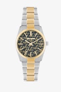 Orologio Fusion ZV Bicolore - Orologio Fusion in acciaio bicolore dorato e argentato con monogramma ZV sullo sfondo - Donna