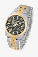 Orologio Fusion ZV Bicolore - Orologio Fusion in acciaio bicolore dorato e argentato con monogramma ZV sullo sfondo - Donna