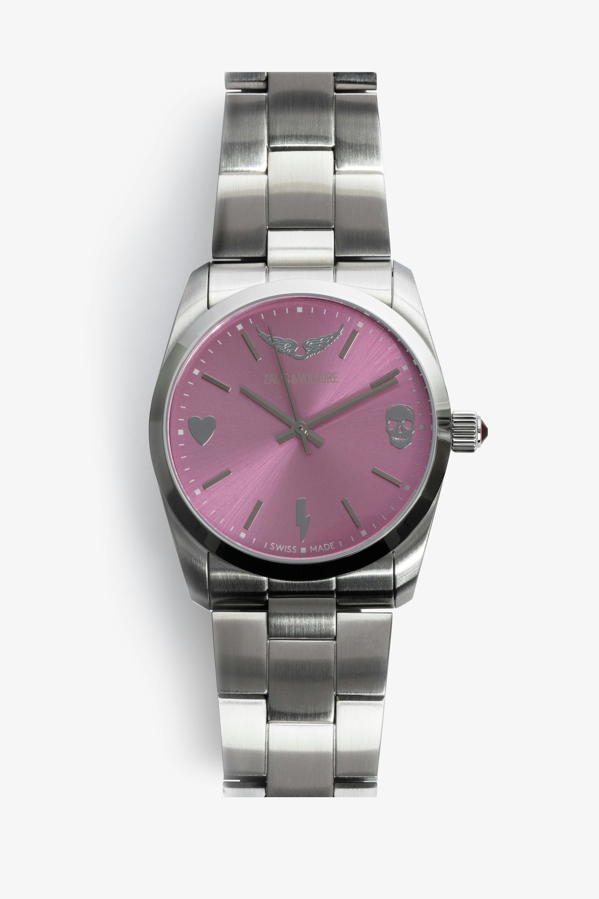 Time2Love Watch Women's stainless steel watch with pink face