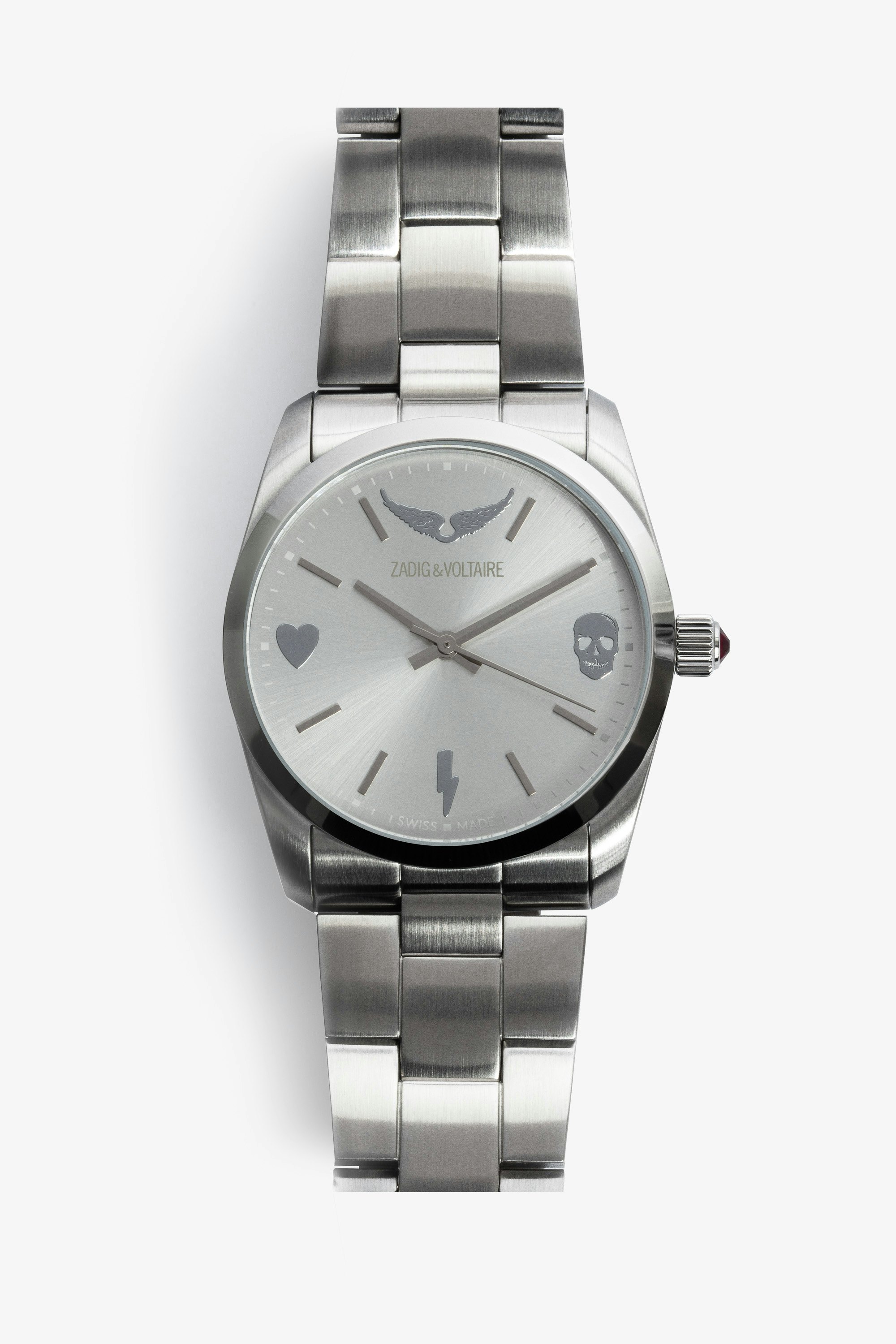 Uhr Time2Love Damenuhr aus Edelstahl mit silberfarbenem Zifferblatt
