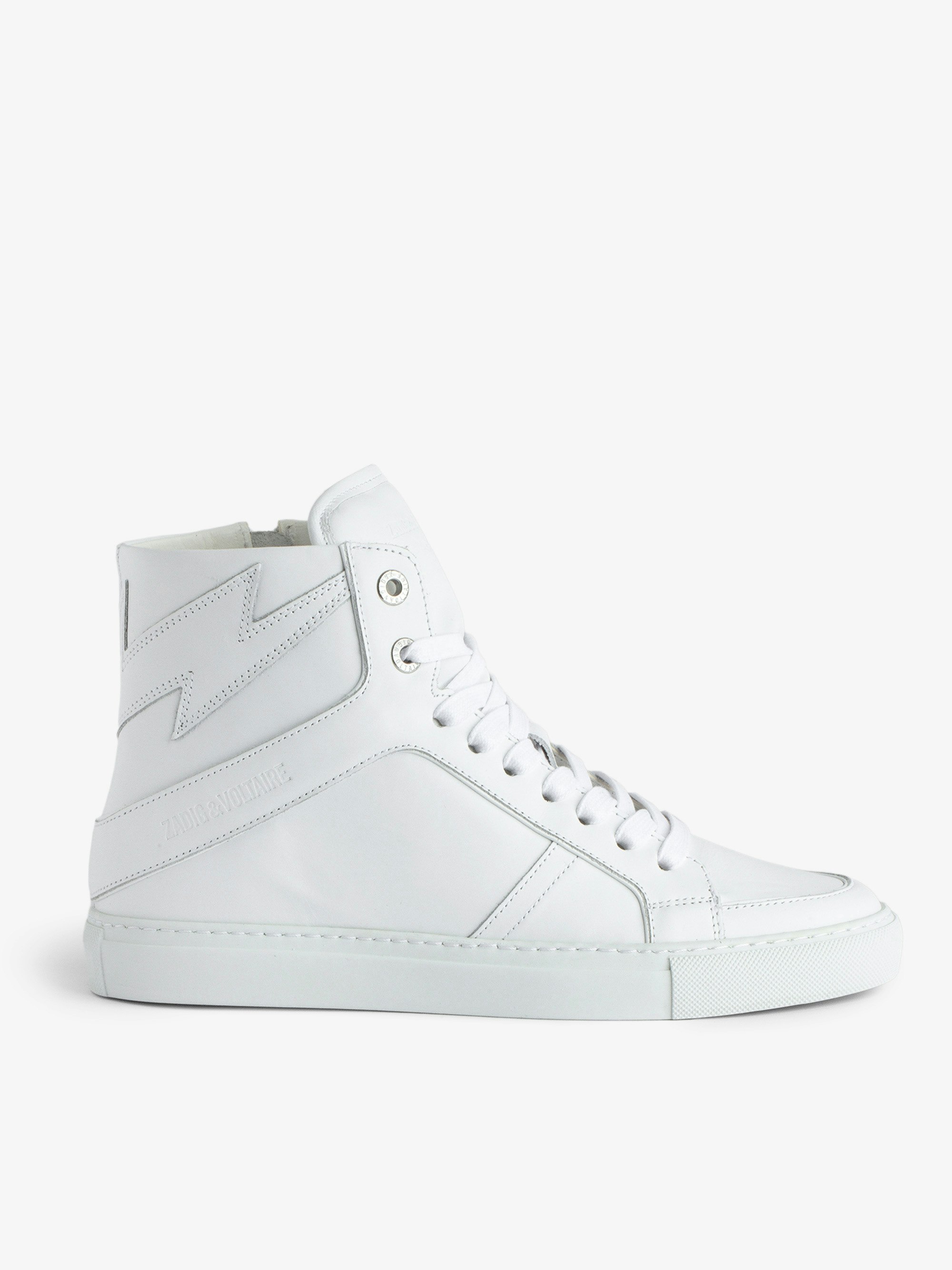 ZV1747 High Flash High-Top Trainers - Women’s high-top trainers ZV1747 in smooth white leather.
