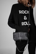 Rock Quilted Clutch - Rock iconic women’s quilted black leather clutch.