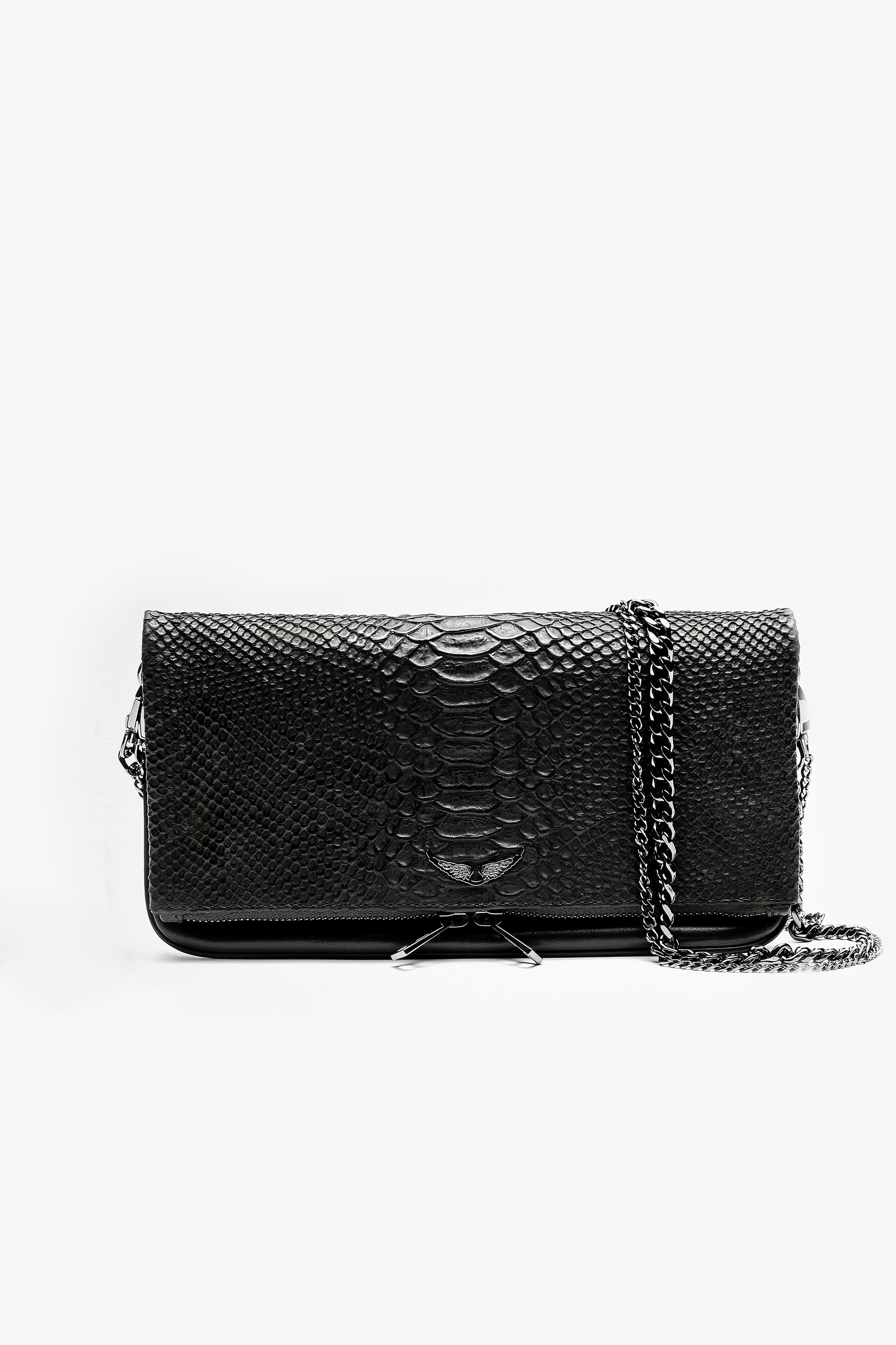 Rock Savage クラッチバッグ Zip-up leather clutch bag