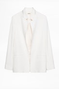 Veste Volly Crepe - Veste blanche femme, ajustée en crêpe