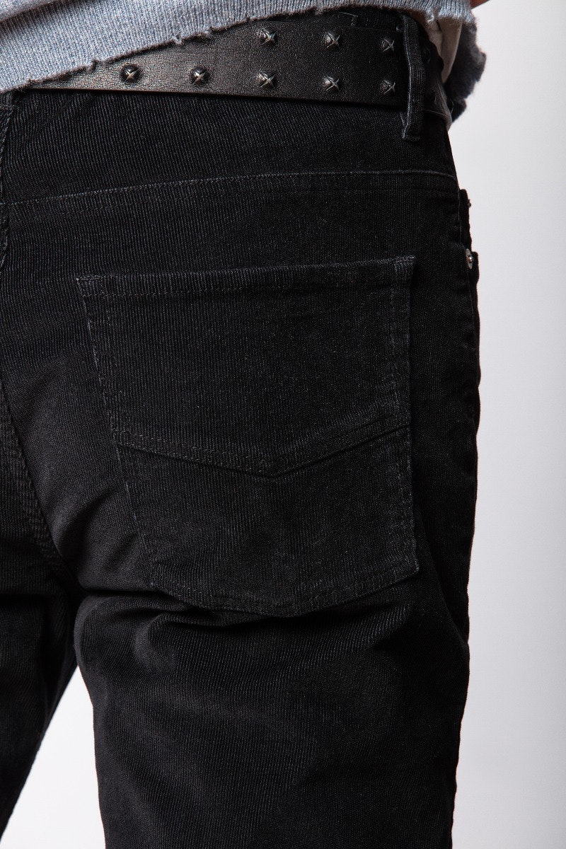 mens black velvet jeans